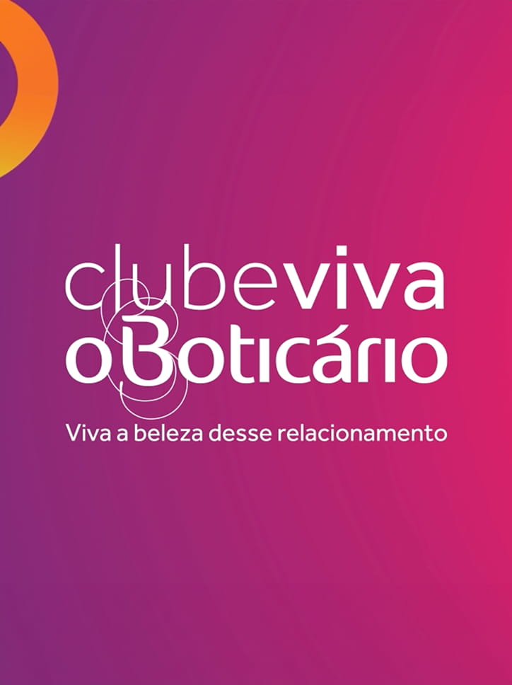 Logo do "clube viva o Boticário", com o slogan "Viva a beleza desse relacionamento".